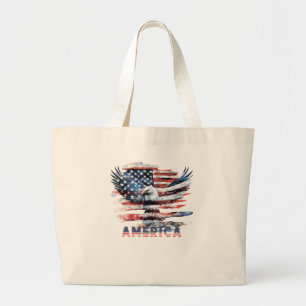 Bolsa Tote Grande Bandeira dos Estados Unidos. América