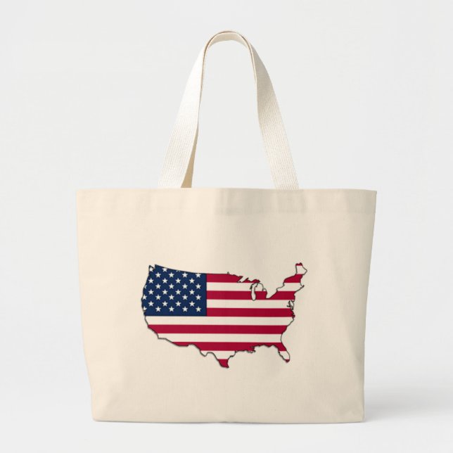 Bolsa Tote Grande Bandeira dos EUA - saco (Frente)