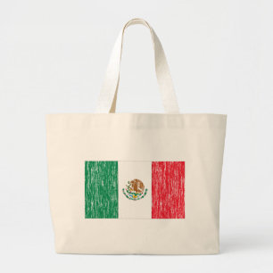Bolsa Tote Grande Bandeira mexicana afligida