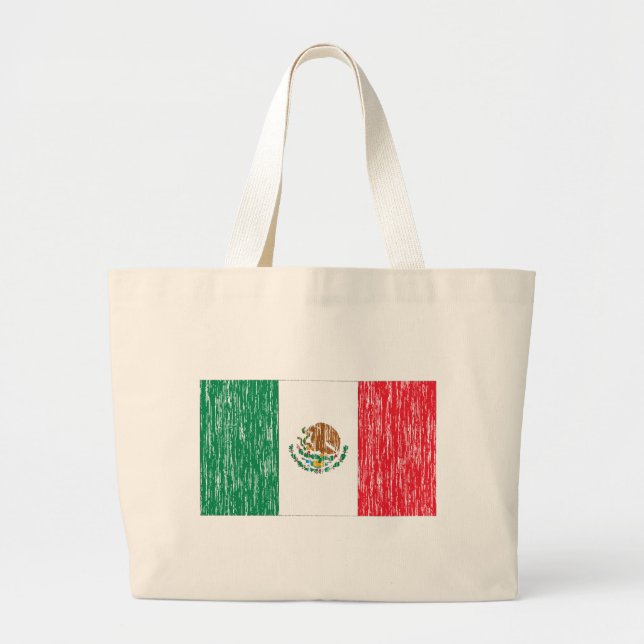 Bolsa Tote Grande Bandeira mexicana afligida (Frente)