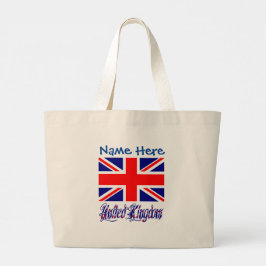 Bolsa Tote Grande Bandeira Personalizada do Reino Unido - Patrimônio