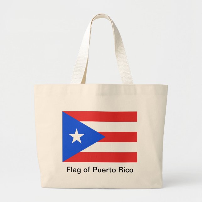 Bolsa Tote Grande Bandeira Porto Rico (Frente)