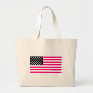 Bolsa Tote Grande bandeira rosa americana