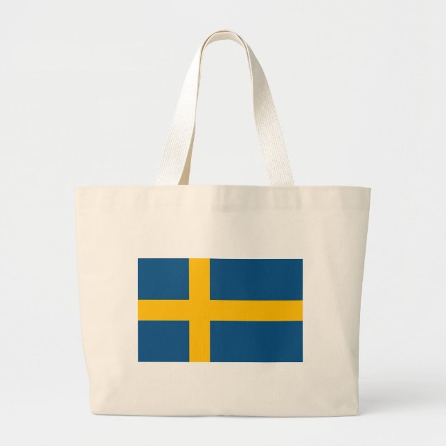 Bolsa Tote Grande Bandeira Sueca (Frente)