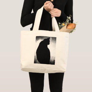 Bolsa Tote Grande Bandeja de Toques Jumbo de Gato Preto