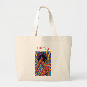 Bolsa Tote Grande Bandeja de Tota Retroativa do Groovy