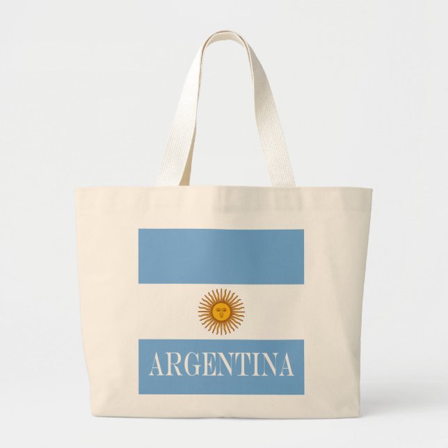 Bolsa Tote Grande Bandera de bandeira da Argentina (Frente)