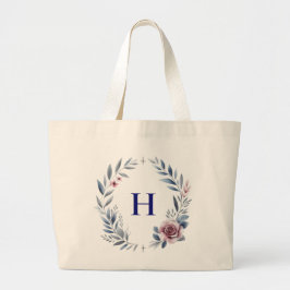 Bolsa Tote Grande Banheira de Banheira da Flor do Monograma Personal