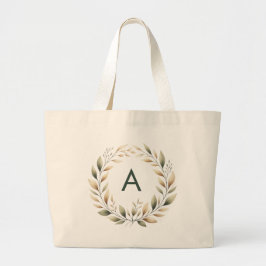 Bolsa Tote Grande Banheira de Banho Dourado Verde Monograma Personal