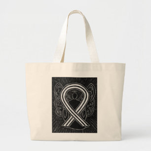 Bolsa Tote Grande Banheira de Toques Personalizada de Fita de Consci
