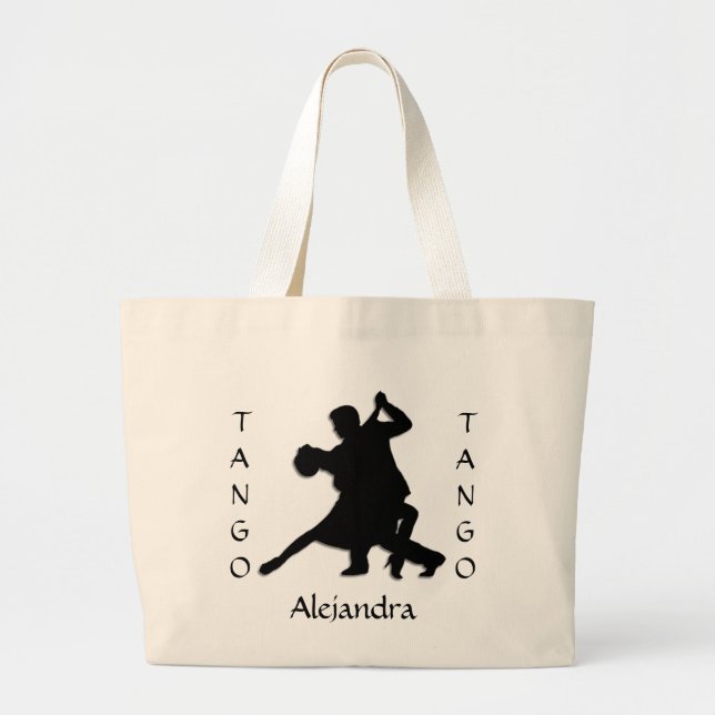 Bolsa Tote Grande Banheira de Tote de Dança Tango Personalizada (Frente)