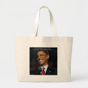 Bolsa Tote Grande Barack Obama & Presente de Citação de Humor Cartõe