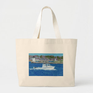 Bolsa Tote Grande Barco de Lagostas Portland, Maine