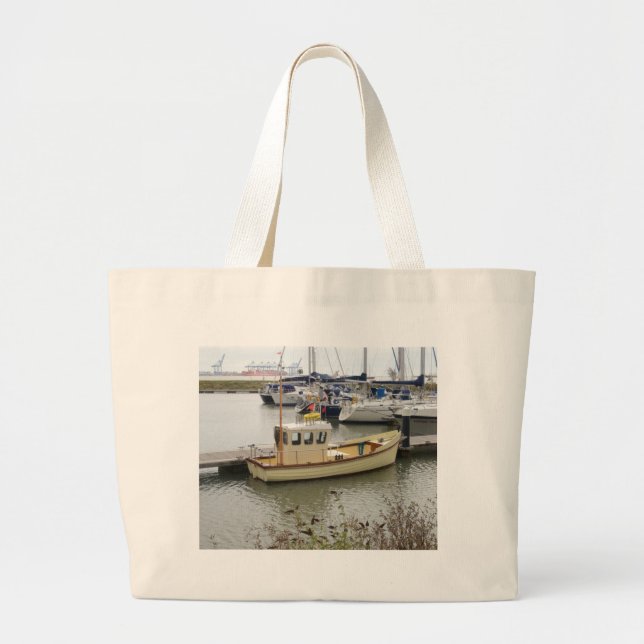 Bolsa Tote Grande Barco Moderno Estilo Tradicional (Frente)