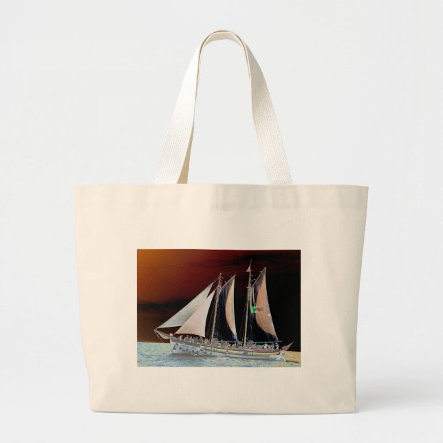Bolsa Tote Grande Barcos à Vela (Frente)