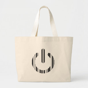Bolsa Tote Grande BARRA DE BOTÃO DE ENERGIA Código Design de Padrão