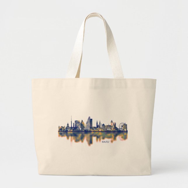 Bolsa Tote Grande Basel Skyline (Frente)