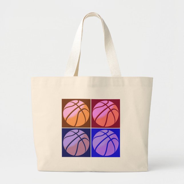Bolsa Tote Grande Basquete de pop (Frente)