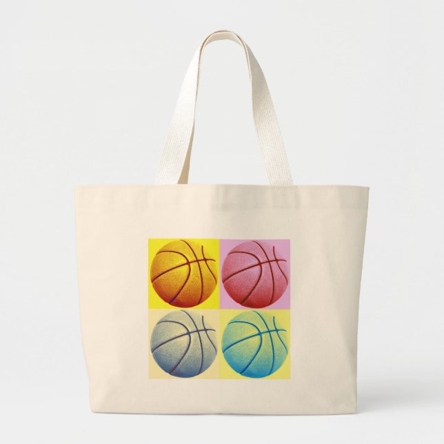 Bolsa Tote Grande Basquete de pop (Frente)