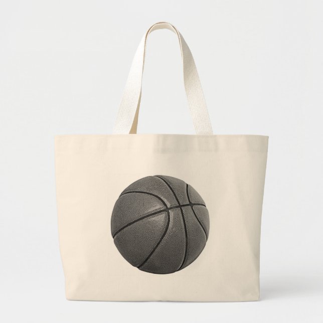 Bolsa Tote Grande Basquete em Escala de Cinza (Frente)