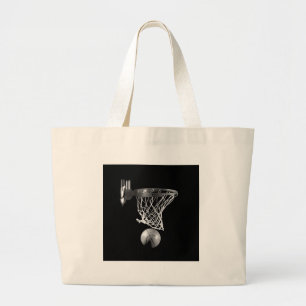 Bolsa Tote Grande Basquete preto e branco