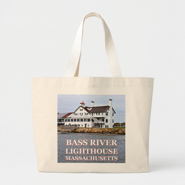 Bolsa Tote Grande Bass River Lighthouse Massachusetts Jumbo Tote Bag (Frente)
