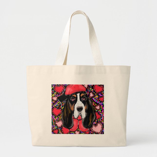 Bolsa Tote Grande Basset Hound (Frente)