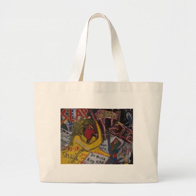 Bolsa Tote Grande bata a mixtape (Frente)