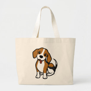Bolsa Tote Grande Beagle Puppy Dog Cartoon Love Beagles