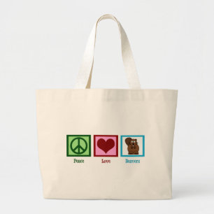 Bolsa Tote Grande Beavers do Amor pela Paz