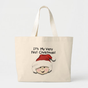 Bolsa Tote Grande Bebê asiático - Saco do Primeiro Natal