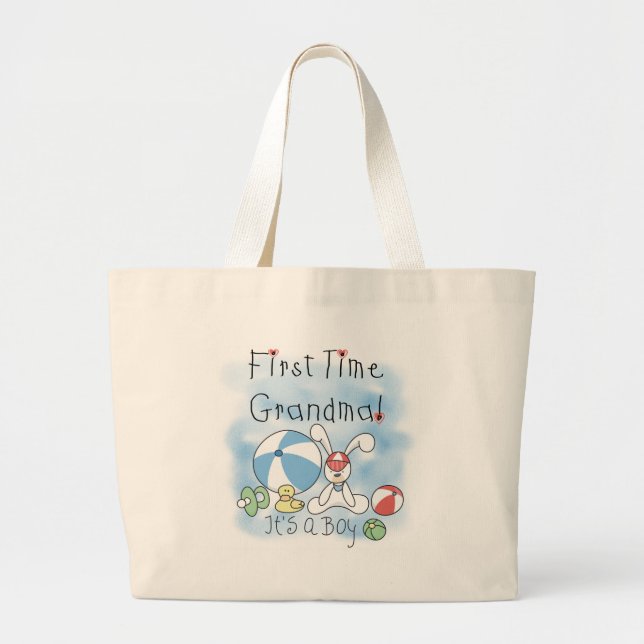 Bolsa Tote Grande Bebé da avó da primeira vez (Frente)