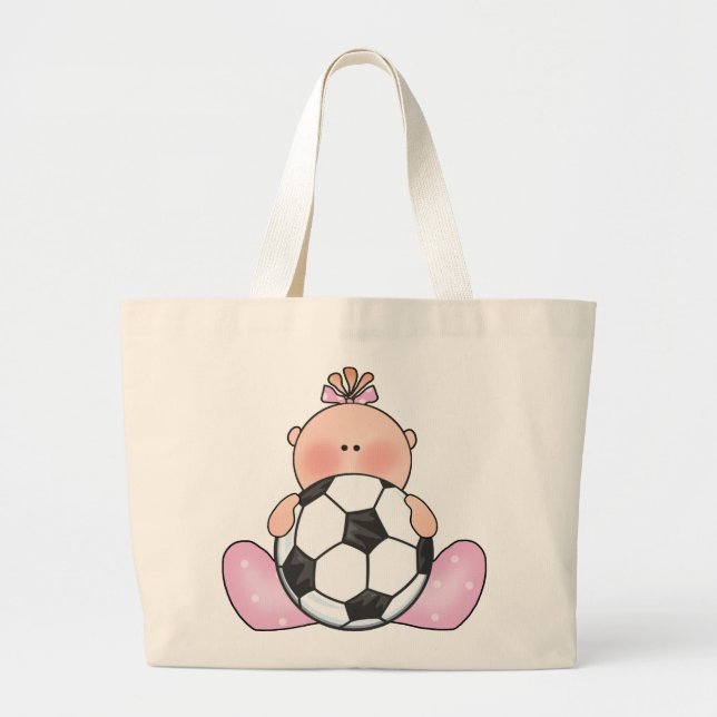 Bolsa Tote Grande Bebé do futebol de Lil (Frente)