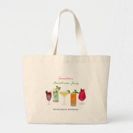 Bolsa Tote Grande Bebidas de Festa de Cocktails Despedida de Solteir