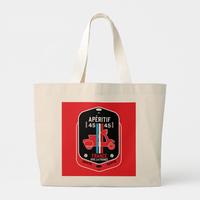 Bolsa Tote Grande Bebidas Francesas Aperitivo (Verso)