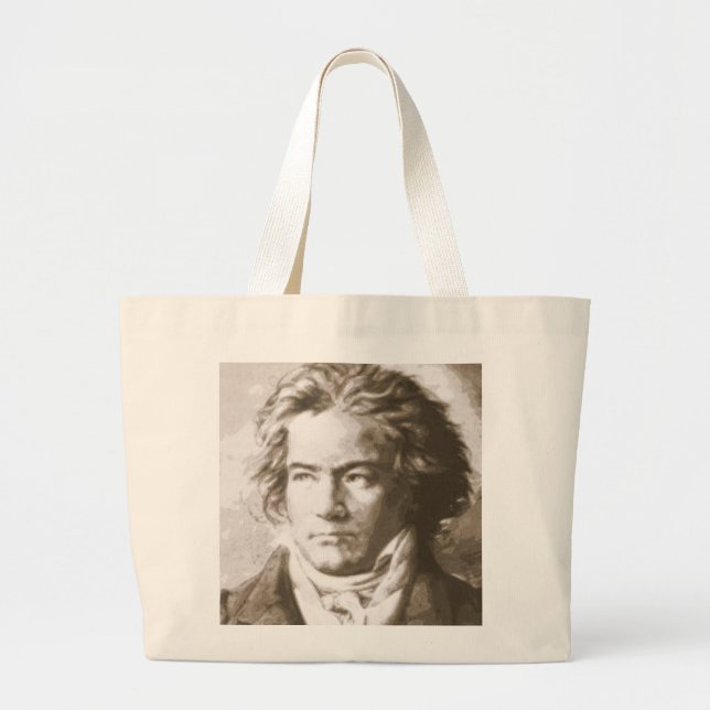 Bolsa Tote Grande Beethoven Na Sepia (Frente)
