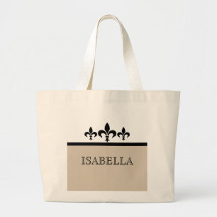 Bolsa Tote Grande Beige Swanky Fleur De Lis Bag