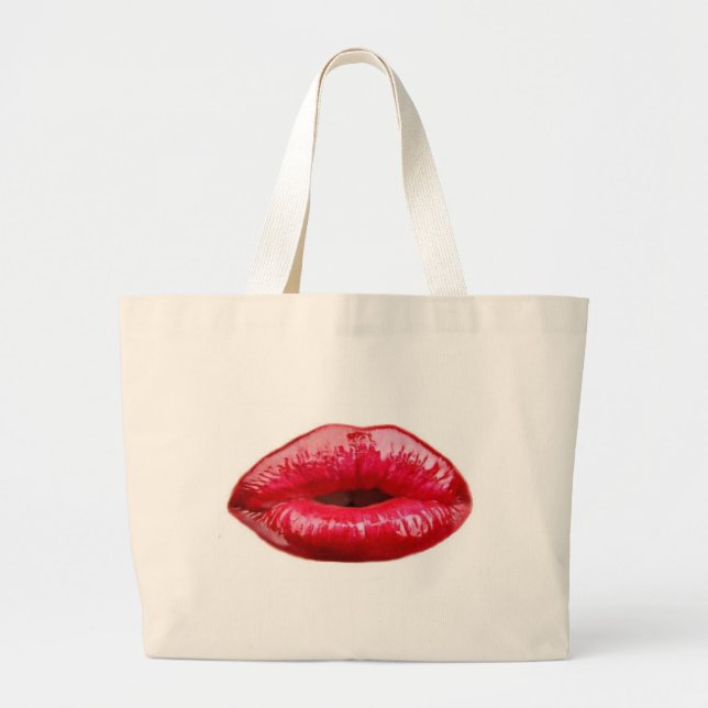 Bolsa Tote Grande Beijando os lábios! (Frente)
