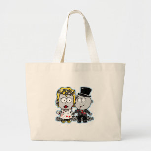 Bolsa Tote Grande Bela caricatura Noiva Zombie e presentes de noiva