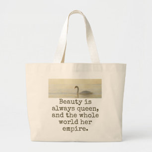 Bolsa Tote Grande Beleza É Sempre Rainha - Citação De Beleza