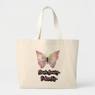 Bolsa Tote Grande "Beleza Simples, Alegria Infinita - Borboleta Aqua