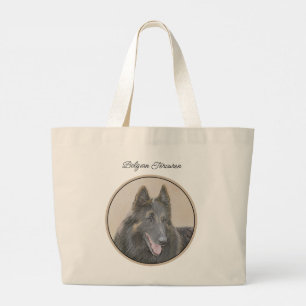 Bolsa Tote Grande Belga Tervuren Shepheren Fawn Pintando Arte Canina