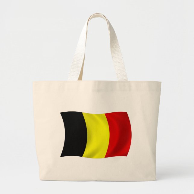 Bolsa Tote Grande Bélgica Flag Tote Bag (Frente)
