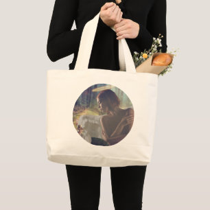 Bolsa Tote Grande Belo Anjo com Fada Fantasy Art Tote Bag