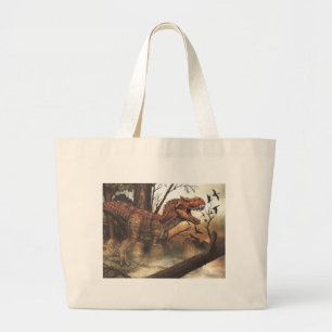 Bolsa Tote Grande Belo Design de Sobrevivência Dinossauro