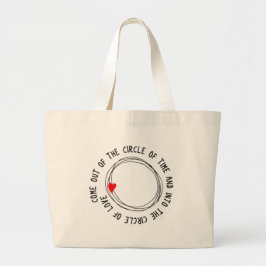 Bolsa Tote Grande Belo Texto No Círculo Do Amor