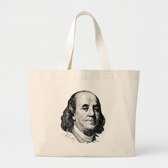 Bolsa Tote Grande Benjamin Franklin (Frente)