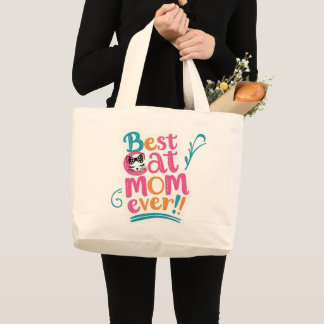 Bolsa Tote Grande Best Cat Mom Ever Bag