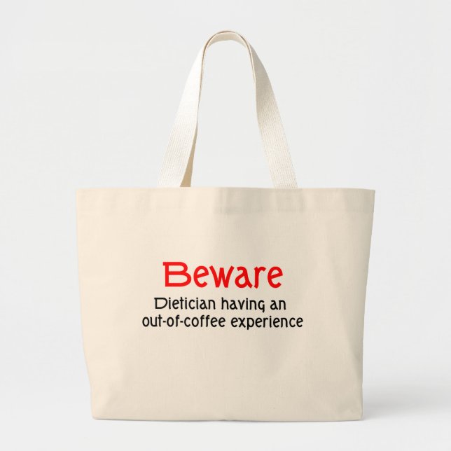Bolsa Tote Grande Beware a dietista fora do saco da experiência do (Frente)