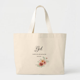 Bolsa Tote Grande Bíblia Floral Verso